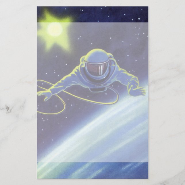 Vintage Science Fiction Astronaut on a Space Walk (Front)