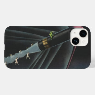 Vintage Science Fiction Astronaut Riding a Rocket Case-Mate iPhone 14 Case
