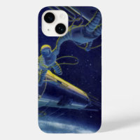 Vintage Science Fiction Astronauts in Outer Space