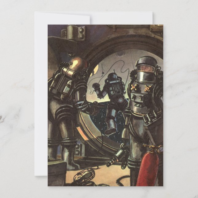 Vintage Science Fiction Astronauts on a Space Walk (Front)