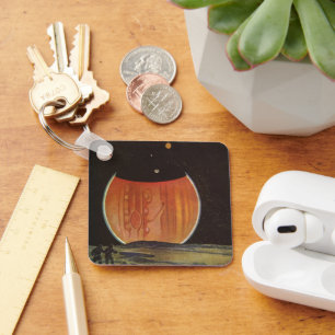 Vintage Science Fiction, Astronauts on Ganymede Key Ring
