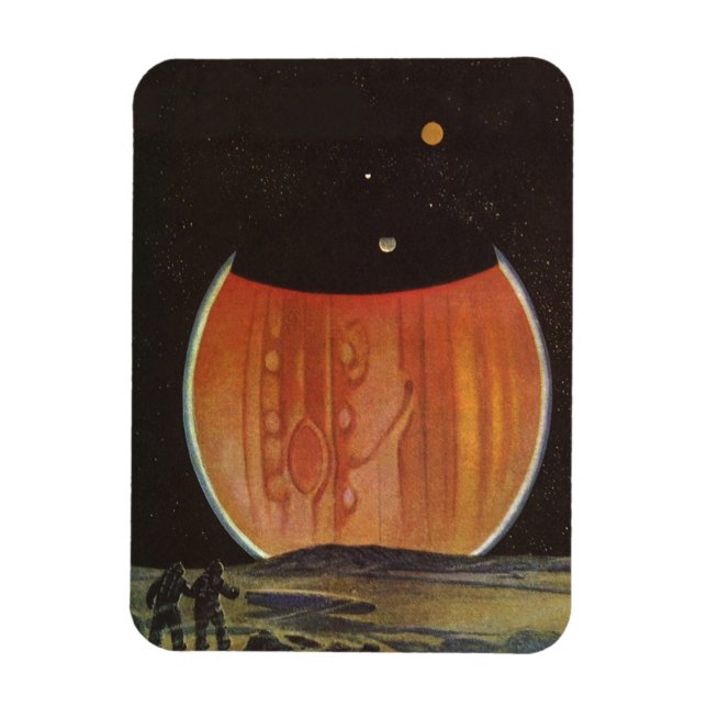 Vintage Science Fiction, Astronauts on Ganymede Magnet (Vertical)