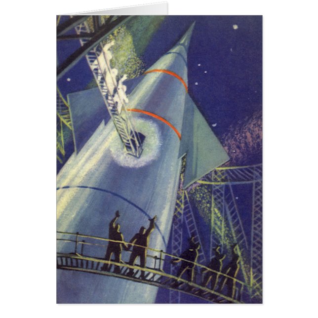Vintage Science Fiction Astronauts on Rocket Ship (Front)