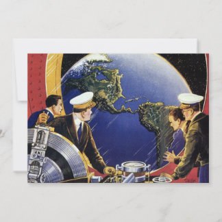 Vintage Science Fiction Astronauts Orbiting Earth