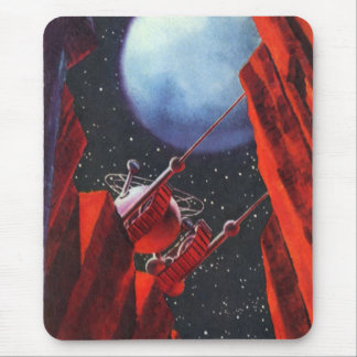 Vintage Science Fiction, Canyon Space Moon Rover Mouse Pad