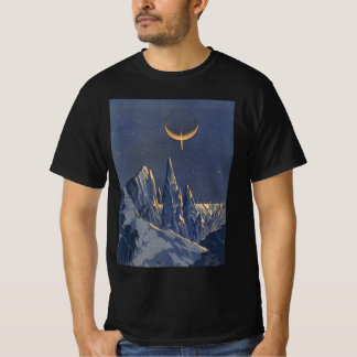 Vintage Science Fiction, Crescent Moon Snow Planet T-Shirt
