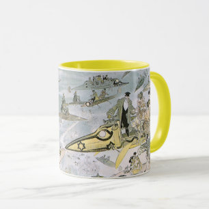 Vintage Science Fiction Futuristic Cars, Taxi Cabs Mug