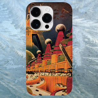 Vintage Science Fiction Futuristic City Flying Car Case-Mate iPhone 14 Pro Max Case