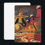 Vintage Science Fiction Futuristic City Invitation<br><div class="desc">Click the "customise" button to access the design tools to change the background colour and add your own custom text! Many font styles to choose from! Vintage illustration travel and transportation science fiction image featuring a classic comic book retro sci fi urban setting with a city of the future. The...</div>