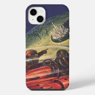 Vintage Science Fiction, Futuristic City on Moon iPhone 14 Plus Case