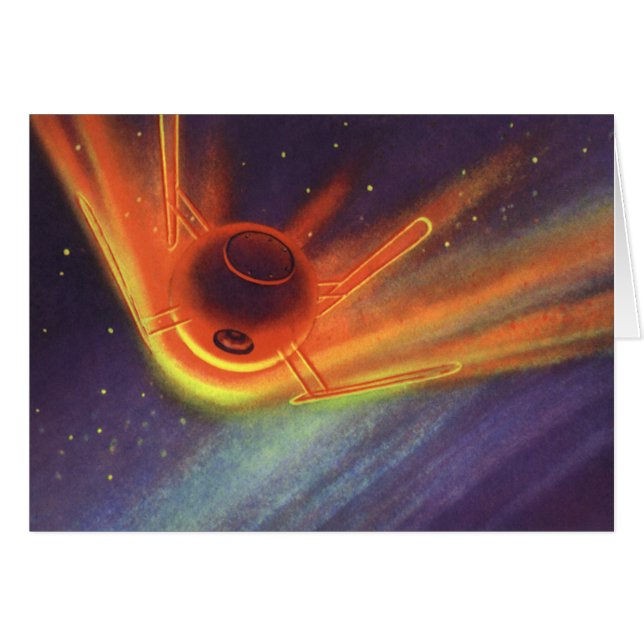 Vintage Science Fiction, Glowing Rocket in Space (Front Horizontal)