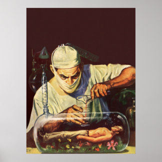 Vintage Science Fiction, Laboratory Mad Scientist Poster
