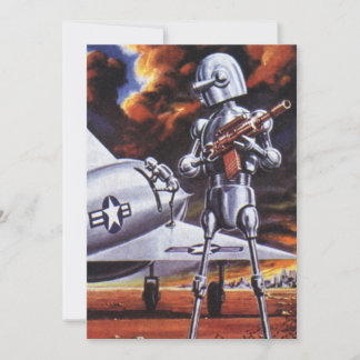 Vintage Science Fiction Military Robot Soldiers