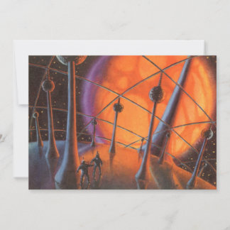 Vintage Science Fiction, Orange Sun and Aliens