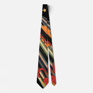 Vintage Science Fiction Rocket Ship by Space Stars Tie