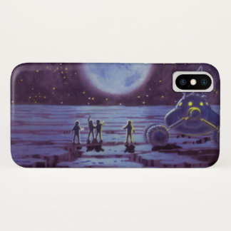 Vintage Science Fiction, Sci Fi Alien Moon Landing Case-Mate iPhone Case