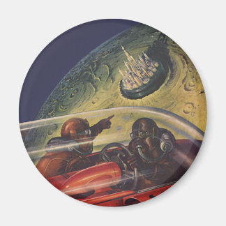 Vintage Science Fiction, Sci Fi City on the Moon Magnet