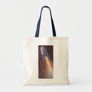 Vintage Science Fiction Space Ship Rockets Tote Bag