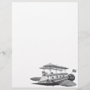 Vintage Science Fiction Steampunk Airship Eclipse Flyer