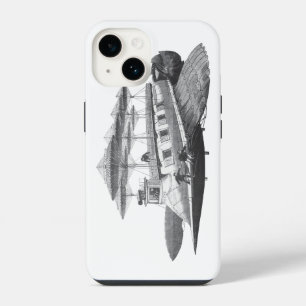 Vintage Science Fiction Steampunk Airship Eclipse iPhone 14 Case