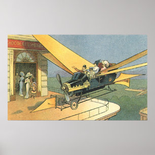 Vintage Science Fiction Steampunk Convertible Car Poster