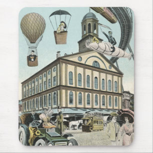 Vintage Science Fiction, Victorian Steam Punk City Mouse Pad