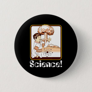 Vintage Science Gift Funny Atomic Bomb Retro Nerd 6 Cm Round Badge