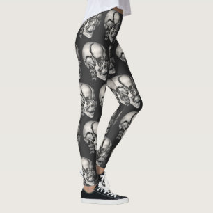 Vintage Science Human Anatomy, Antique Skull Leggings