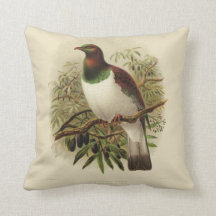 Vintage Science NZ Birds - Kereru Square Cushion