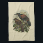 Vintage Science NZ Birds - Saddleback Tea Towel<br><div class="desc">Tea towel with beautiful vintage illustration of a Saddleback and a Jack-bird by J.G. Keulemans from Walter Buller's A History of the Birds of New Zealand, first published in 1873. Image from the New Zealand Text Centre (NZTEC) via https://commons.wikimedia.org/wiki/ under the Creative Commons Attribution-Share Alike 3.0 New Zealand license https://creativecommons.org/licenses/by-sa/3.0/nz/...</div>