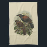 Vintage Science NZ Birds - Saddleback Tea Towel<br><div class="desc">Tea towel with beautiful vintage illustration of a Saddleback and a Jack-bird by J.G. Keulemans from Walter Buller's A History of the Birds of New Zealand, first published in 1873. Image from the New Zealand Text Centre (NZTEC) via https://commons.wikimedia.org/wiki/ under the Creative Commons Attribution-Share Alike 3.0 New Zealand license https://creativecommons.org/licenses/by-sa/3.0/nz/...</div>