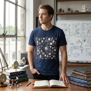 Vintage Science Pattern – Atomic & Chemistry Illus Tri-Blend Shirt