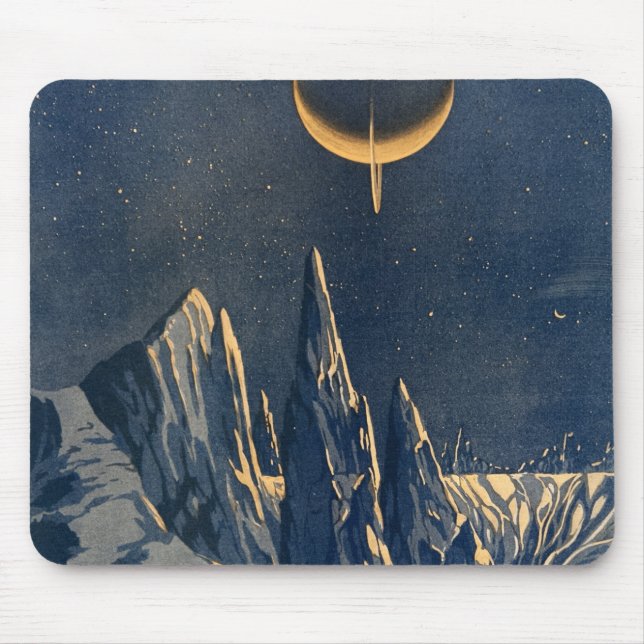 Vintage Scientific American Mountains Moon Scenery Mouse Pad (Front)