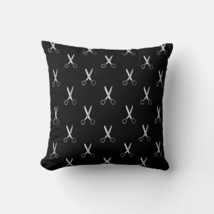 Vintage Scissors Black Minimalist Pattern Cushion