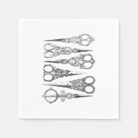 Vintage Scissors Elegant Black White Decorative
