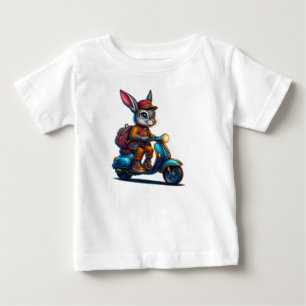 Vintage Scooter Bunny Kids T-Shirt 