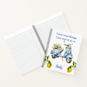 Vintage Scooter Italy Lemons Notebook