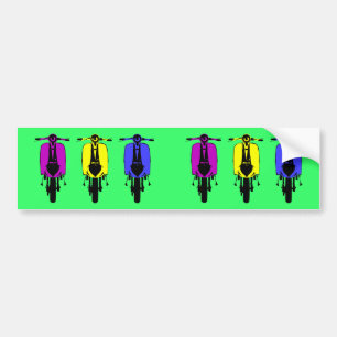 Vintage scooter pop art style bumper sticker