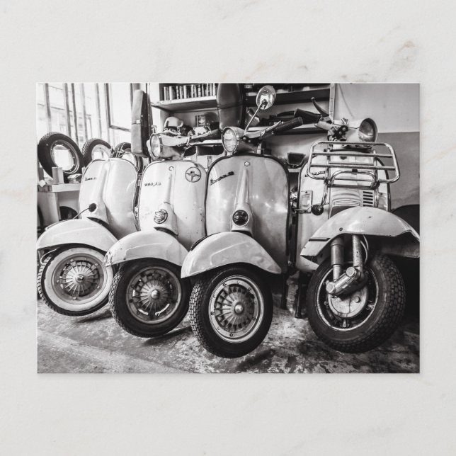 Vintage Scooter Postcard | Old scooter | Paris (Front)