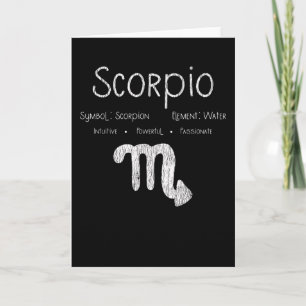 Vintage Scorpio Star Sign Horoscope Birthday Gift Card