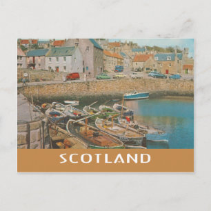 Vintage Scotland Crail Harbor Postcard