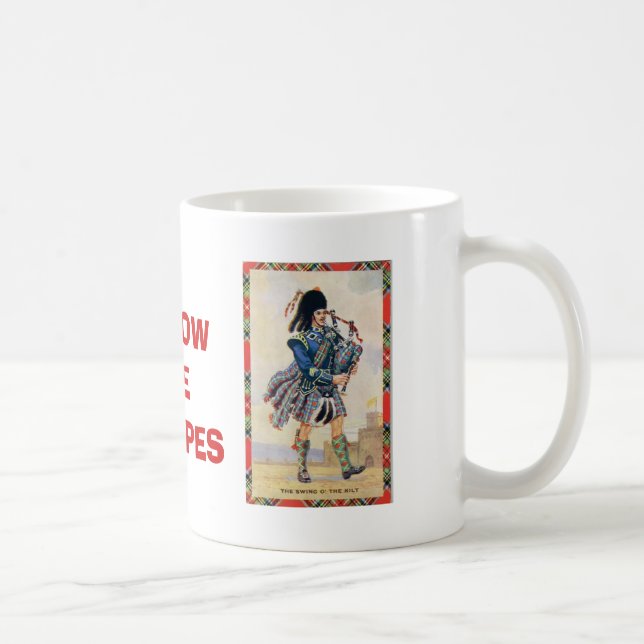 Vintage Scotland, Follow the Bagpipes Coffee Mug (Right)