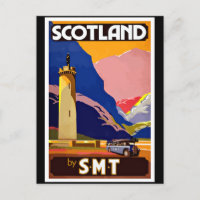 Vintage Scotland Travel Poster,