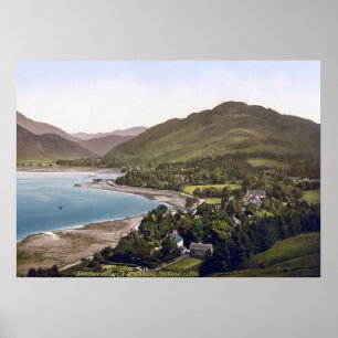 Vintage Scotland U.K., Aarochar Alps landscape Poster