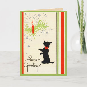 Vintage Scottie Dog Holiday Card
