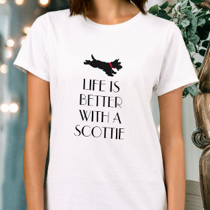 Vintage Scottie Dog Personalised Text T-Shirt
