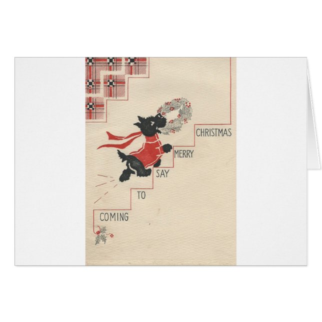 Vintage Scottie Merry Christmas (Front Horizontal)
