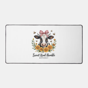 Vintage Scottish Highland Cow Art Oversized T-Shir Desk Mat