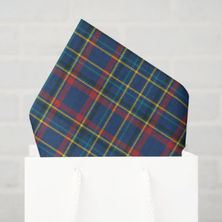 Vintage Scottish Plaid in red & blue Tissue Paper