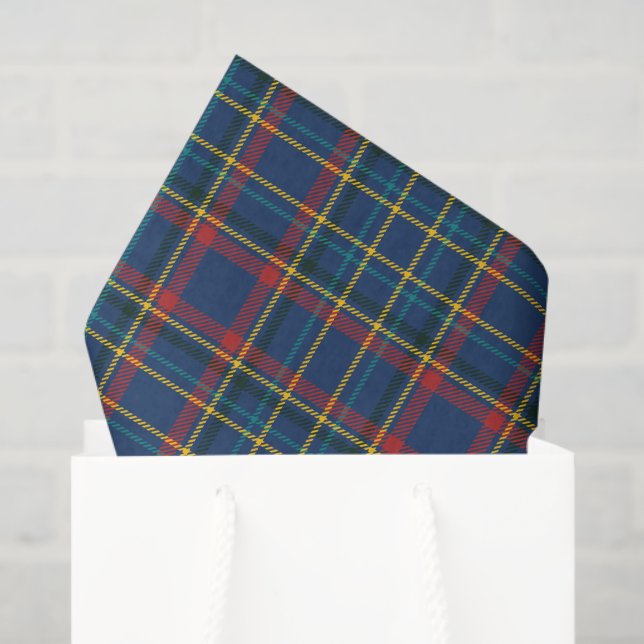 Vintage Scottish Plaid in red & blue Tissue Paper (Gift Bag)